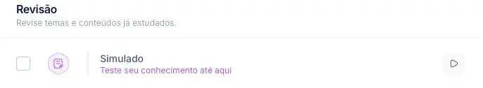 Simulado dos temas estudados até o momento