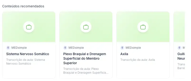 Conteúdos sugeridos pela IA com base nas conversas
